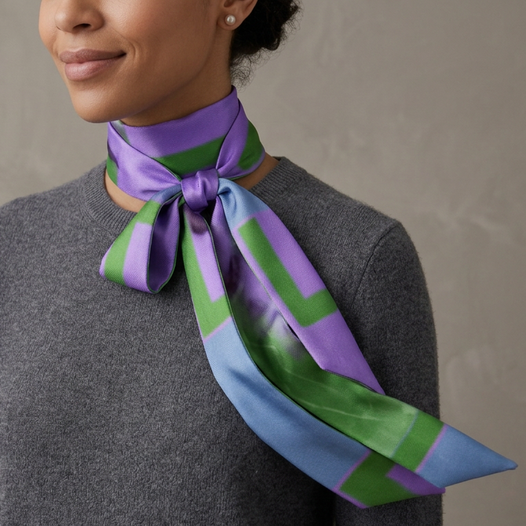 Sky Bloom: Skinny Scarf