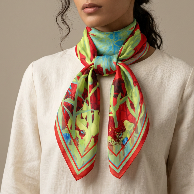A’ ghrian Dearg: Square Scarf