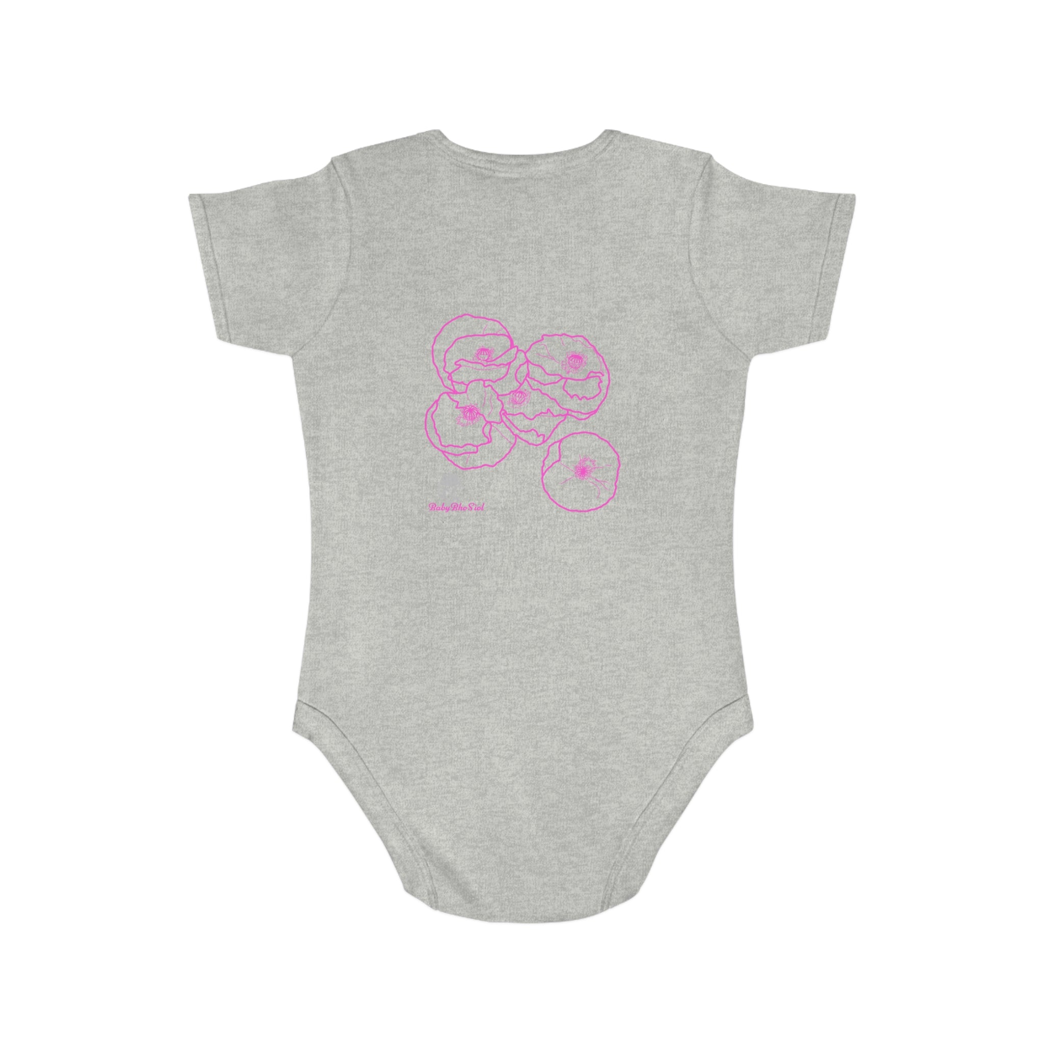 Pink Poppies: Short Sleeve Baby Bodysuit