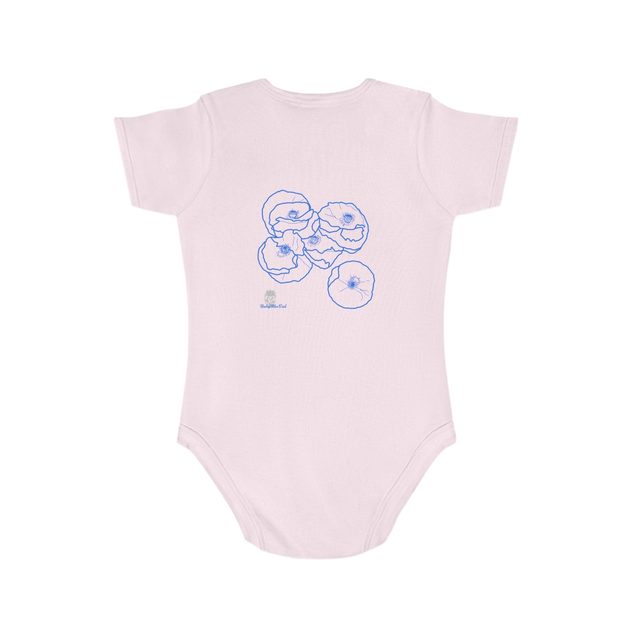 Blue Poppies: Short Sleeve Baby Bodysuit