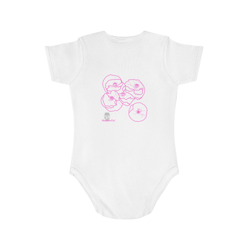 Pink Poppies: Short Sleeve Baby Bodysuit