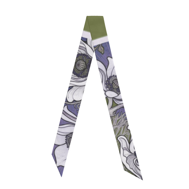 Nouveau Khaki and Lavender: Skinny Scarf