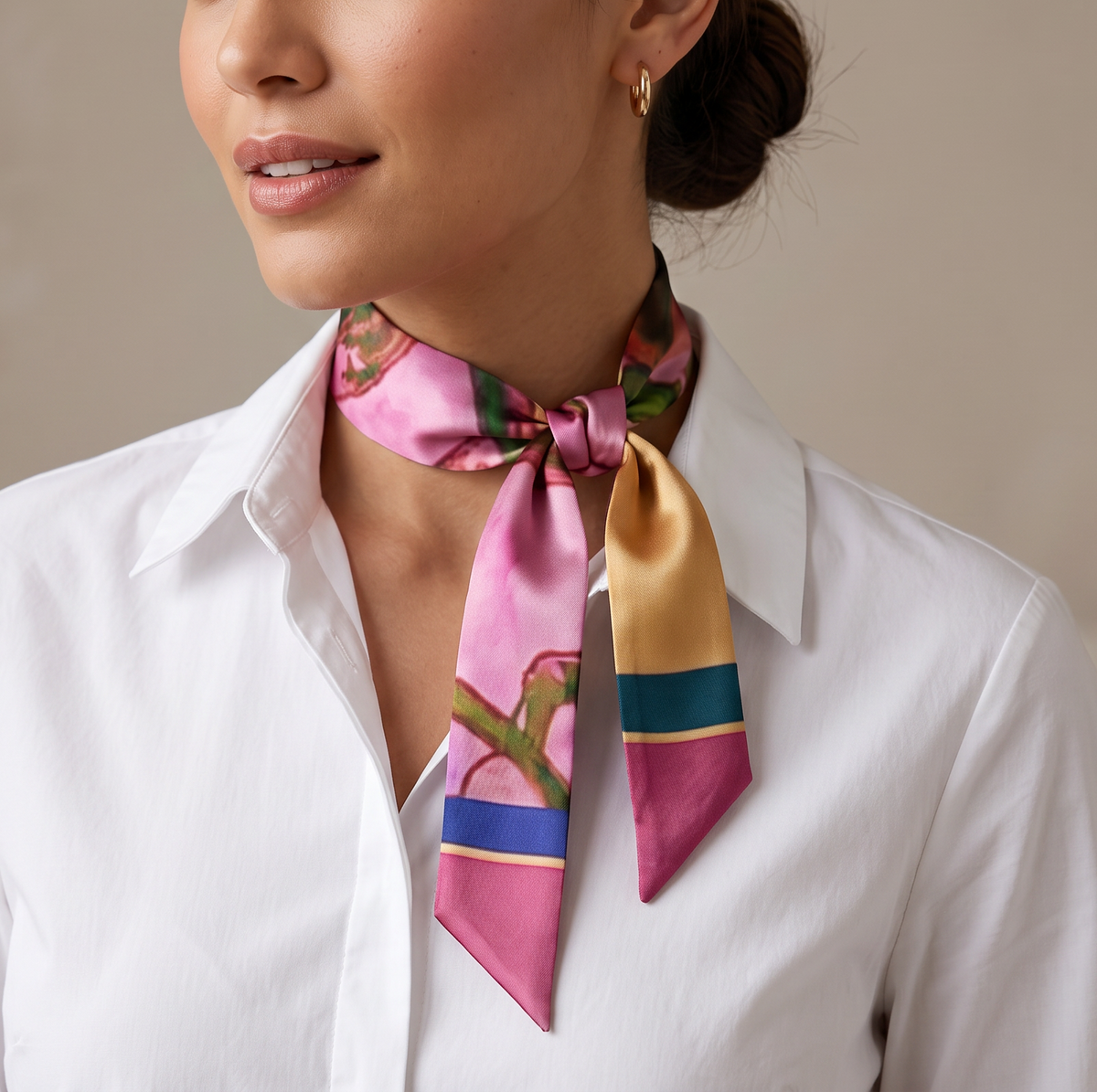 Magenta Bloom: Twilly Scarf