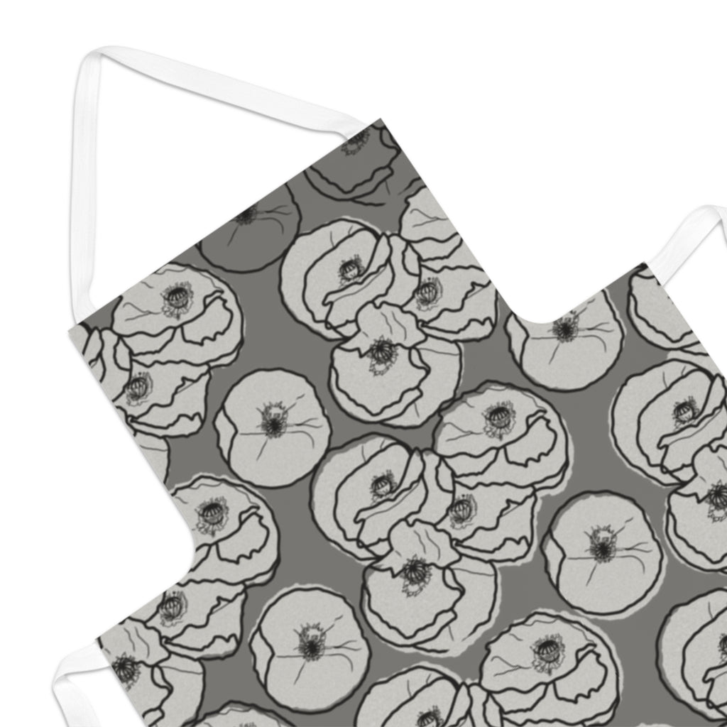 Grey Poppies: Adult Apron