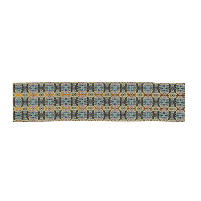Tartan Hydrangea Buidhe: The Long Scarf in Silk-Chiffon