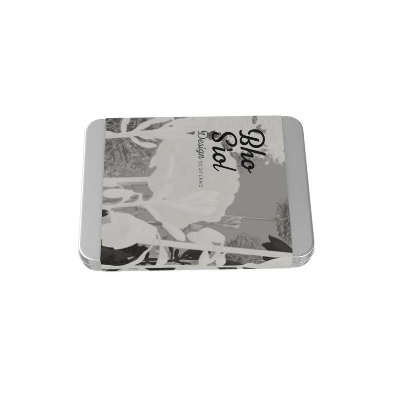 A5 Grey Floral Scarf Tin