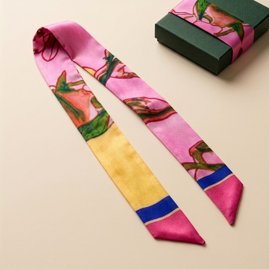 Magenta Bloom: Skinny Scarf