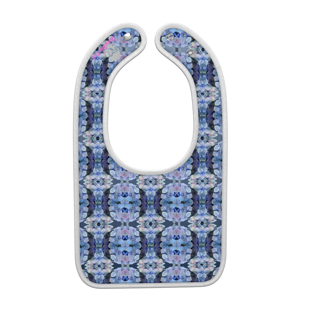 Tartan Hydrangea Gorm: Premium Baby Bib