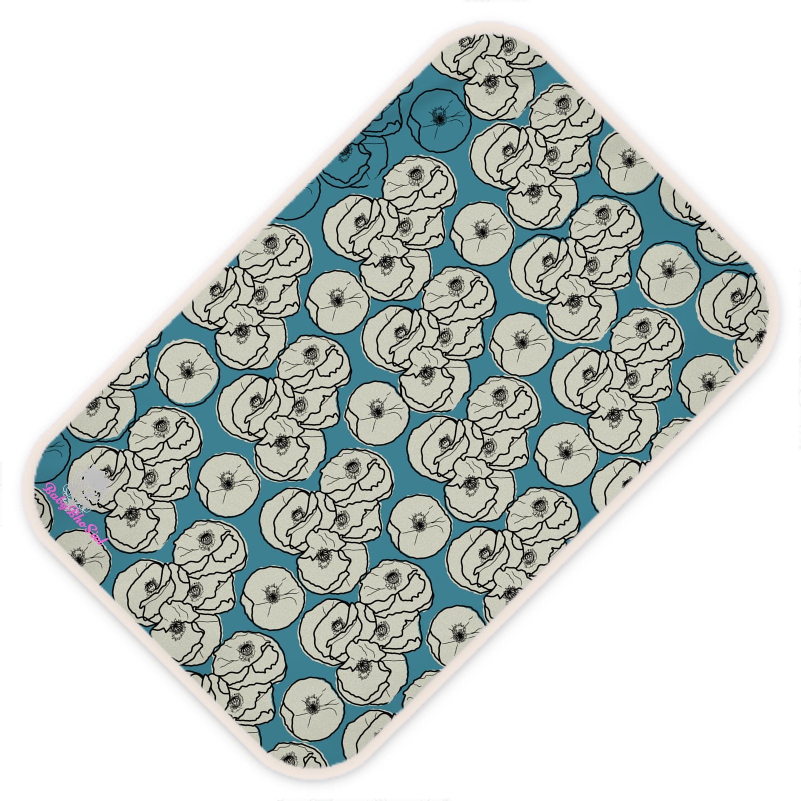 Teal Poppies: Baby Changing Mats