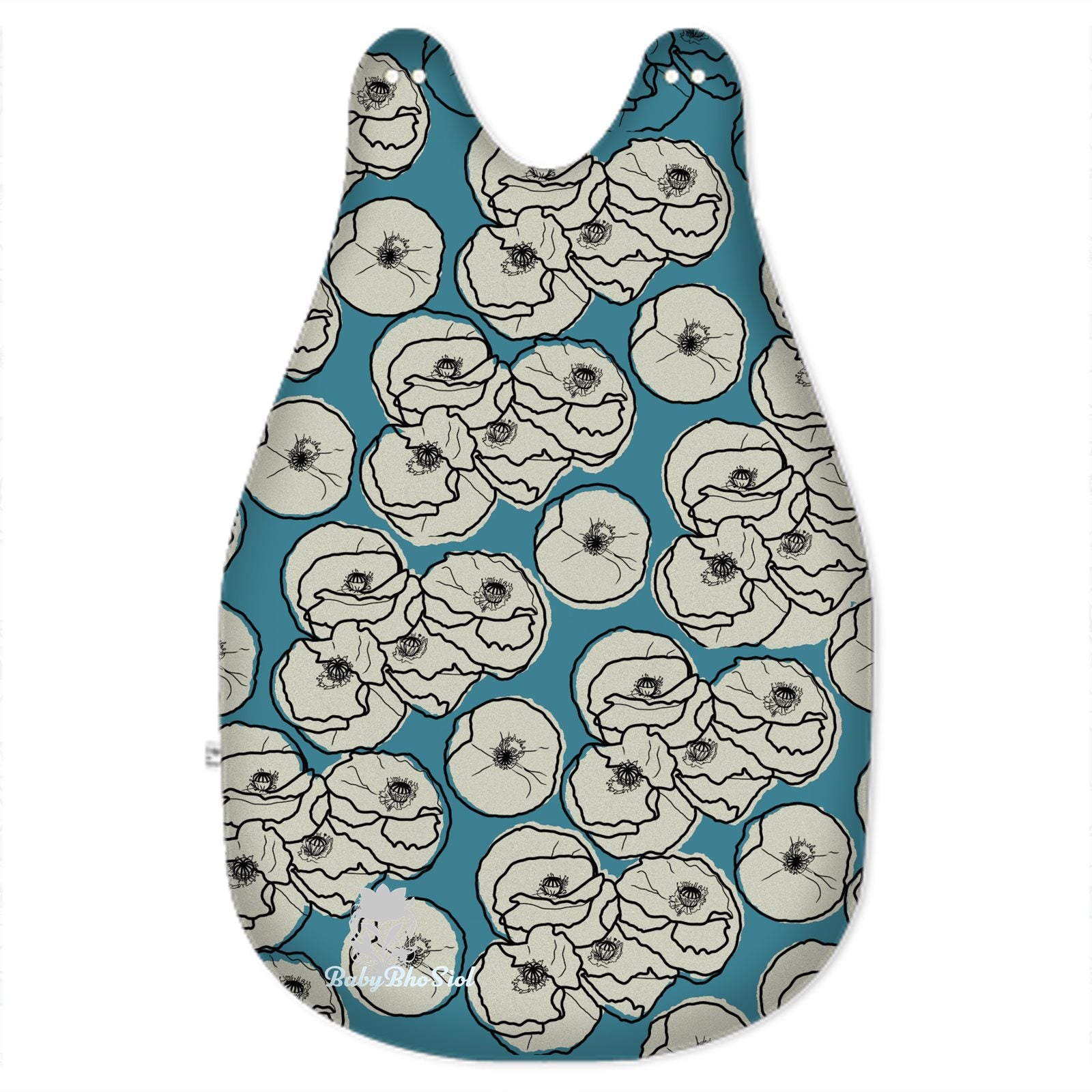 Teal Poppies: Baby Sleeping Bag