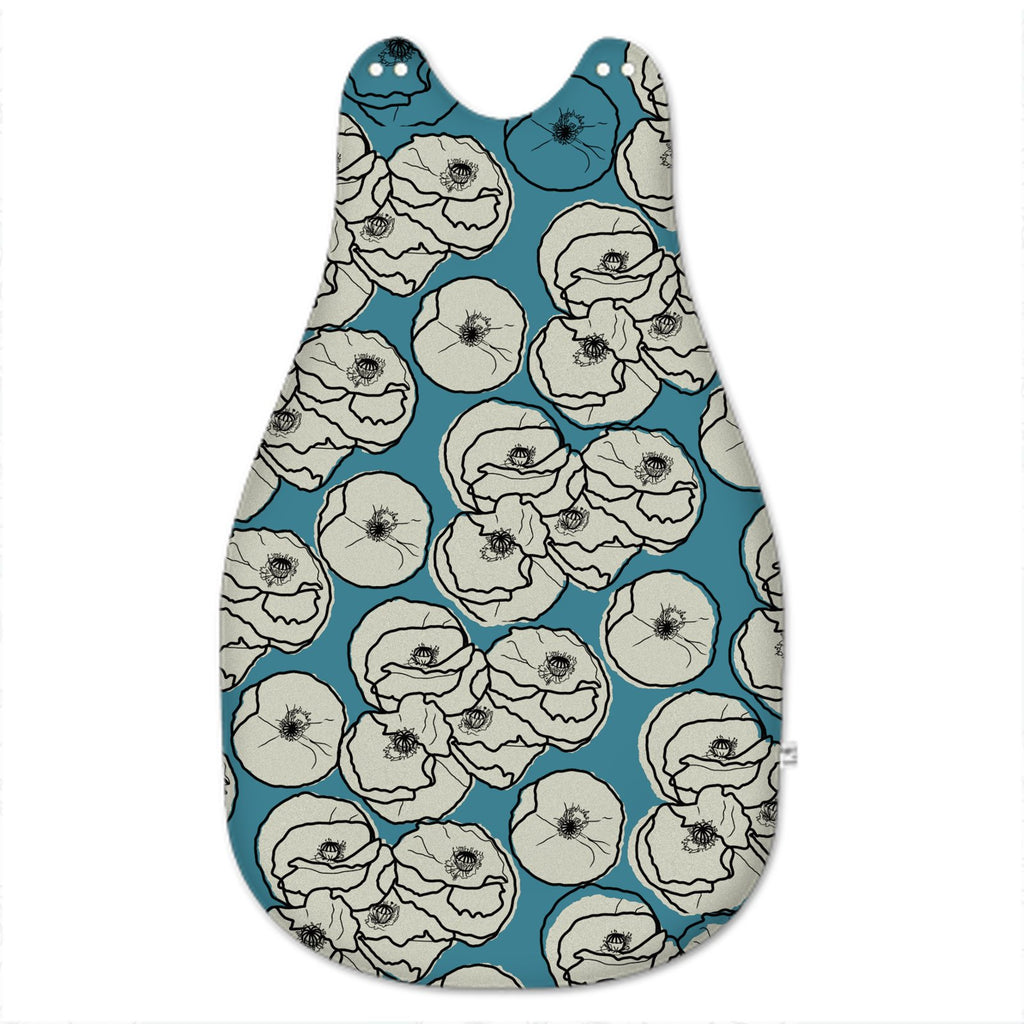 Teal Poppies: Baby Sleeping Bag