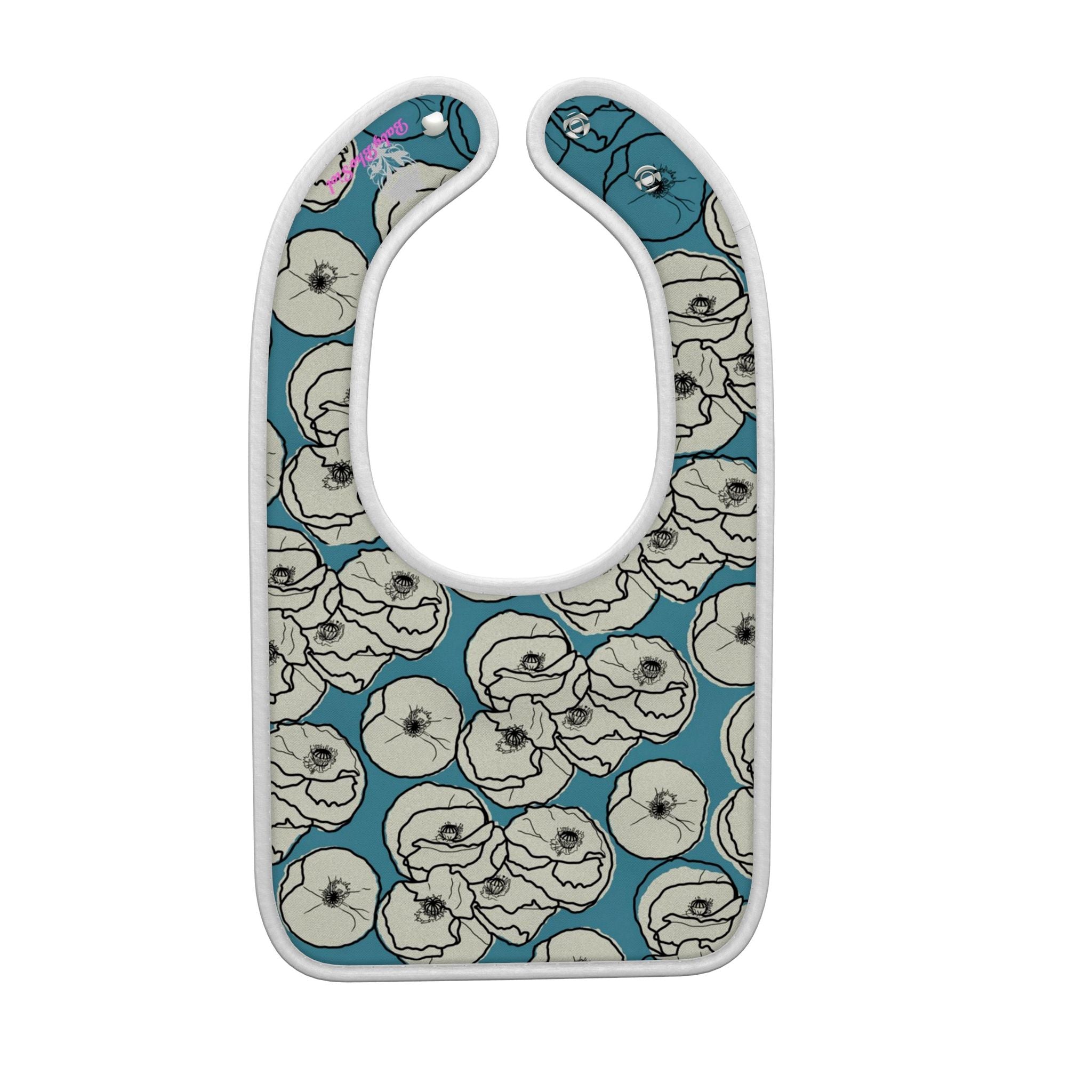 Teal Poppies: Premium Baby Bib