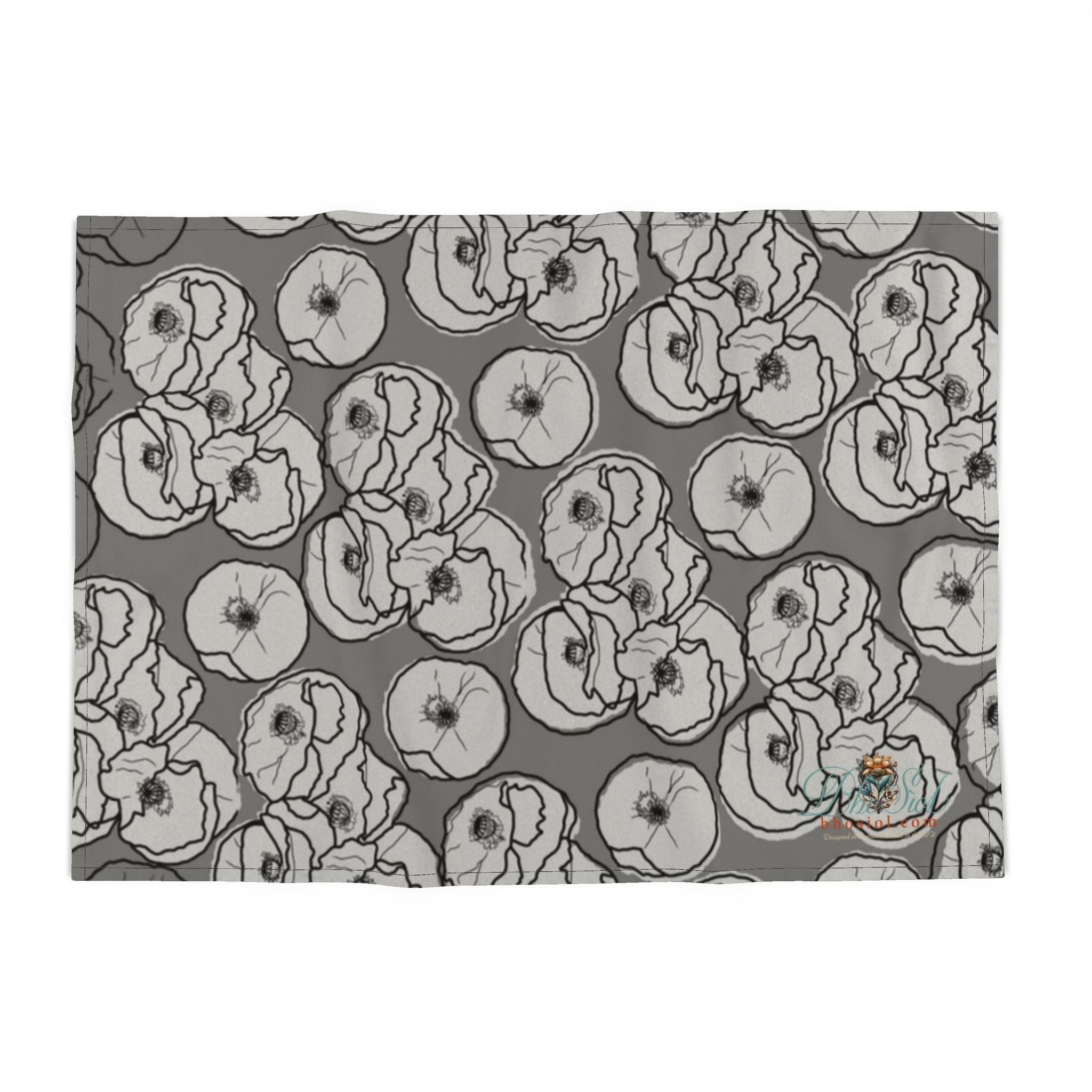 Tea Towels: Grey Poppies