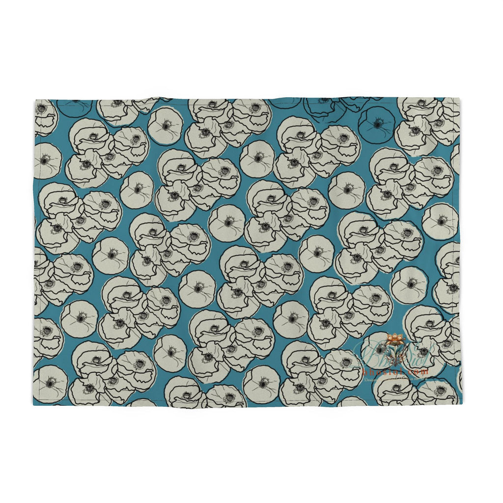 Tea Towels: Teal Pooppies