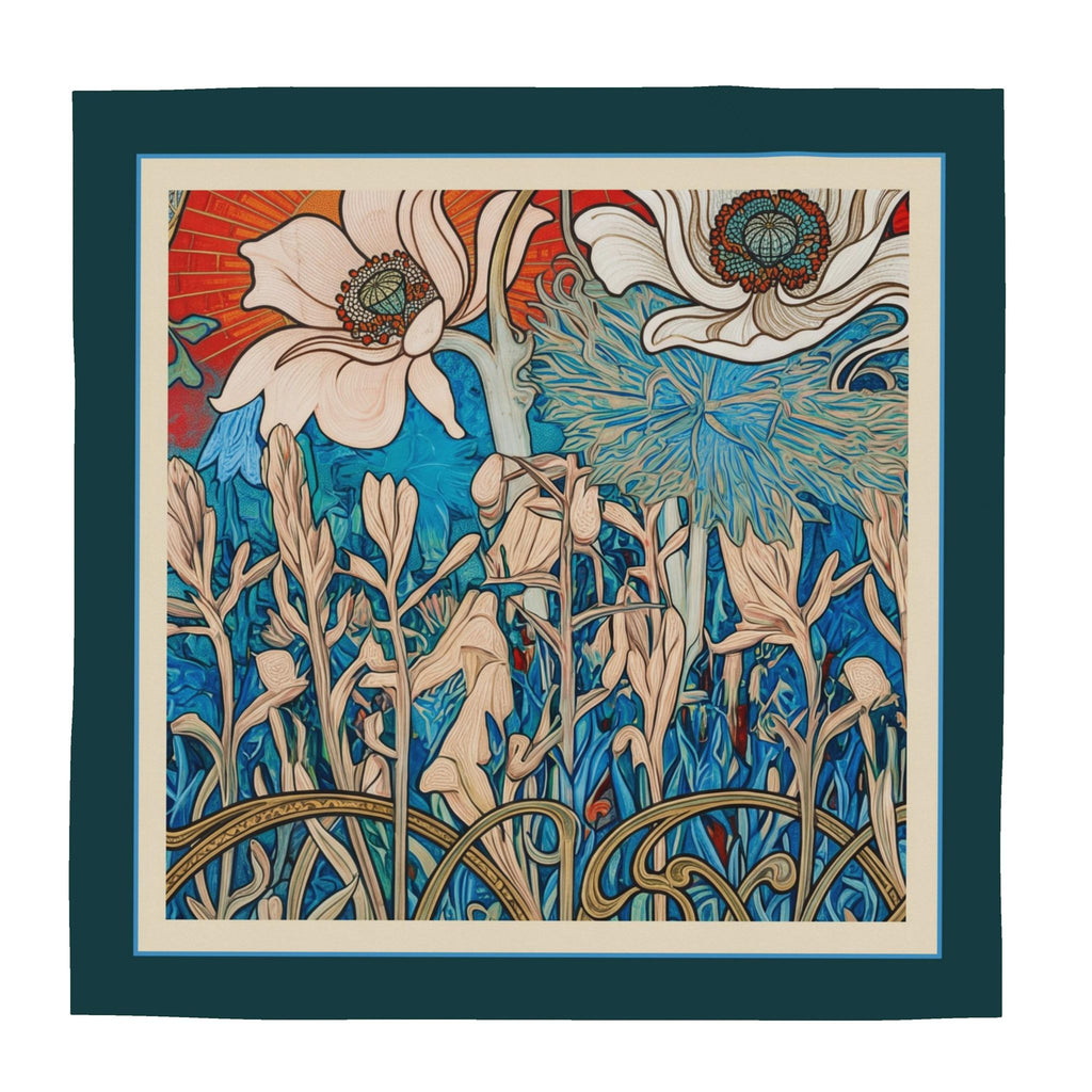 Teal Nouveau: Square Scarf