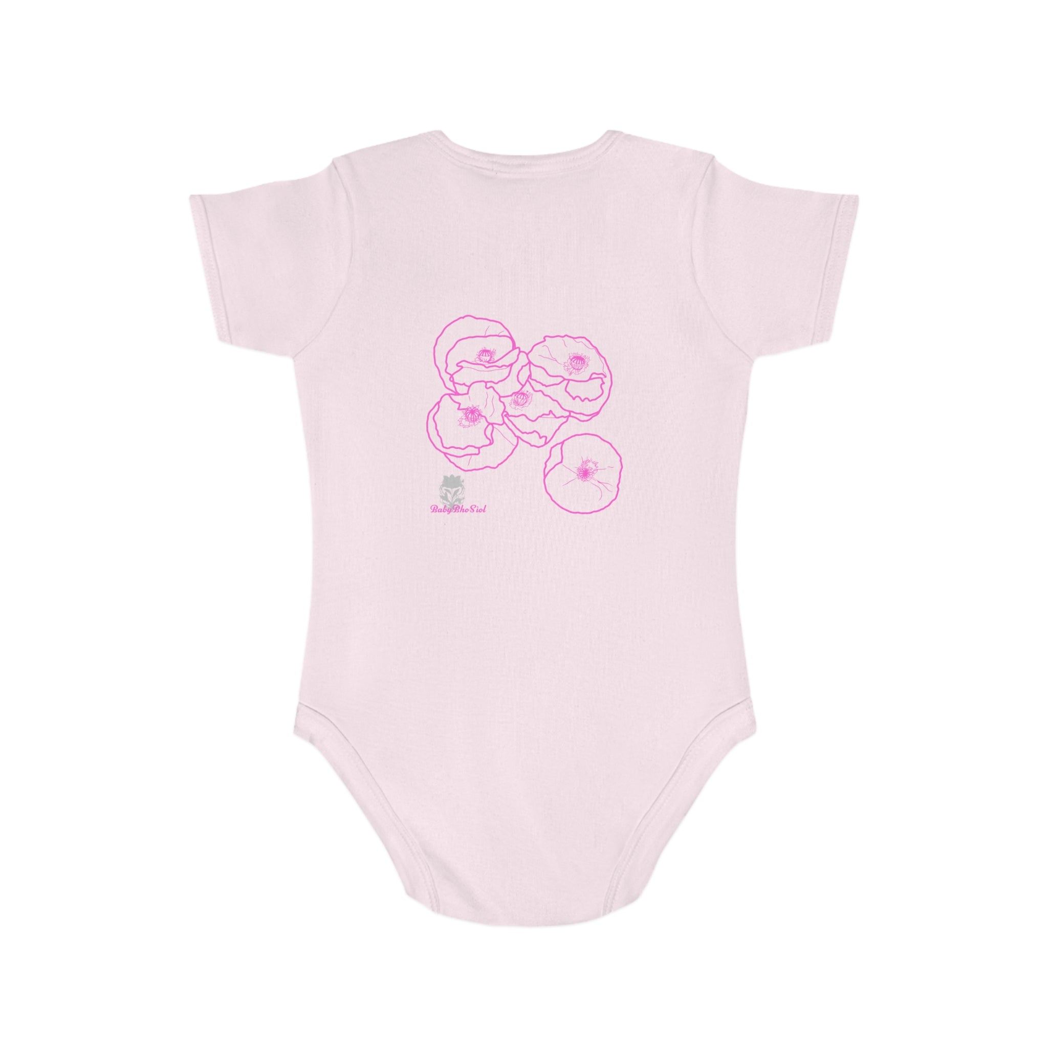 Pink Poppies: Short Sleeve Baby Bodysuit