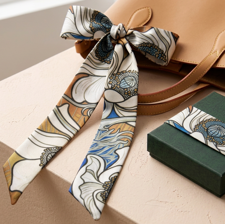 Nouveau Navy: Skinny Scarf