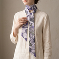 Nouveau Khaki and Lavender: Skinny Scarf