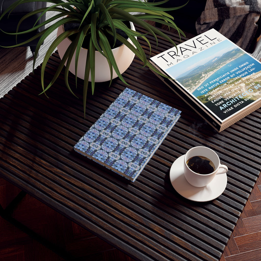 Tartan Hydrangea Gorm: Hard Backed Notebook