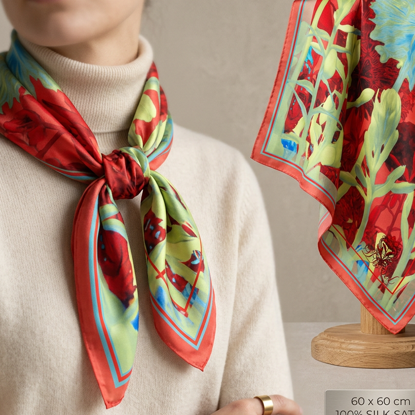 A’ ghrian Dearg: Square Scarf