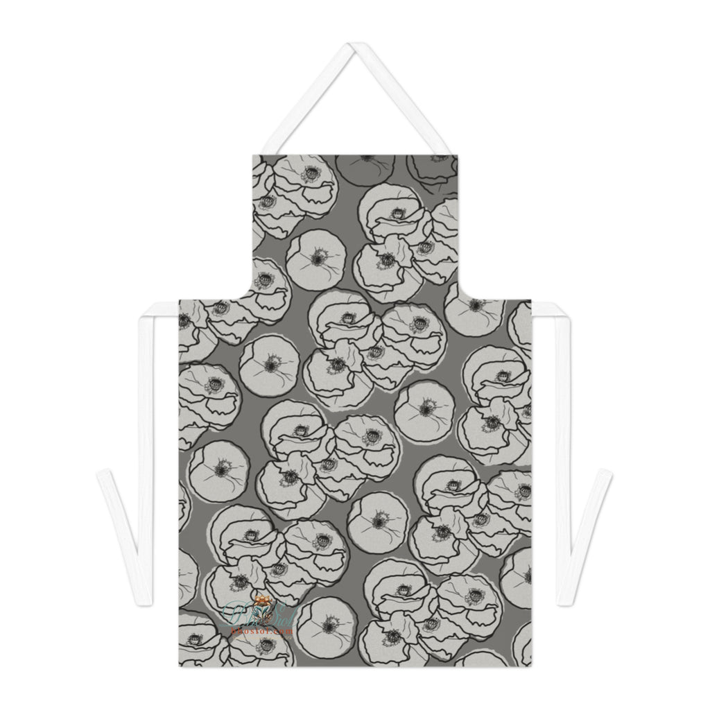 Grey Poppies: Adult Apron