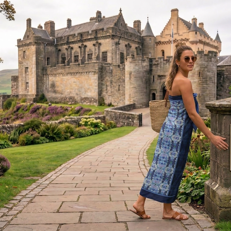 Tartan Hydrangea Gorm: The Classic Width, Sarong