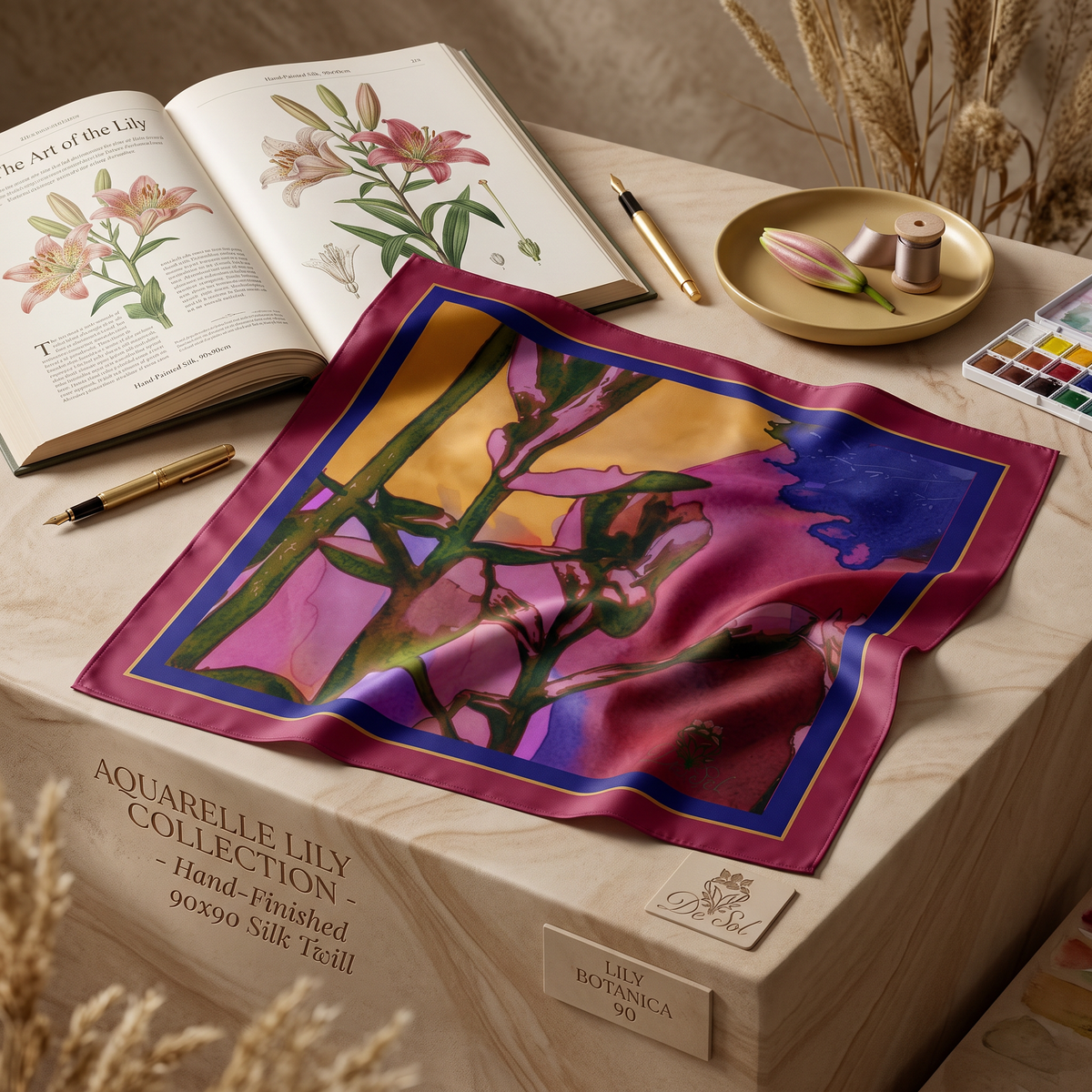 Magenta Bloom: Square Scarf