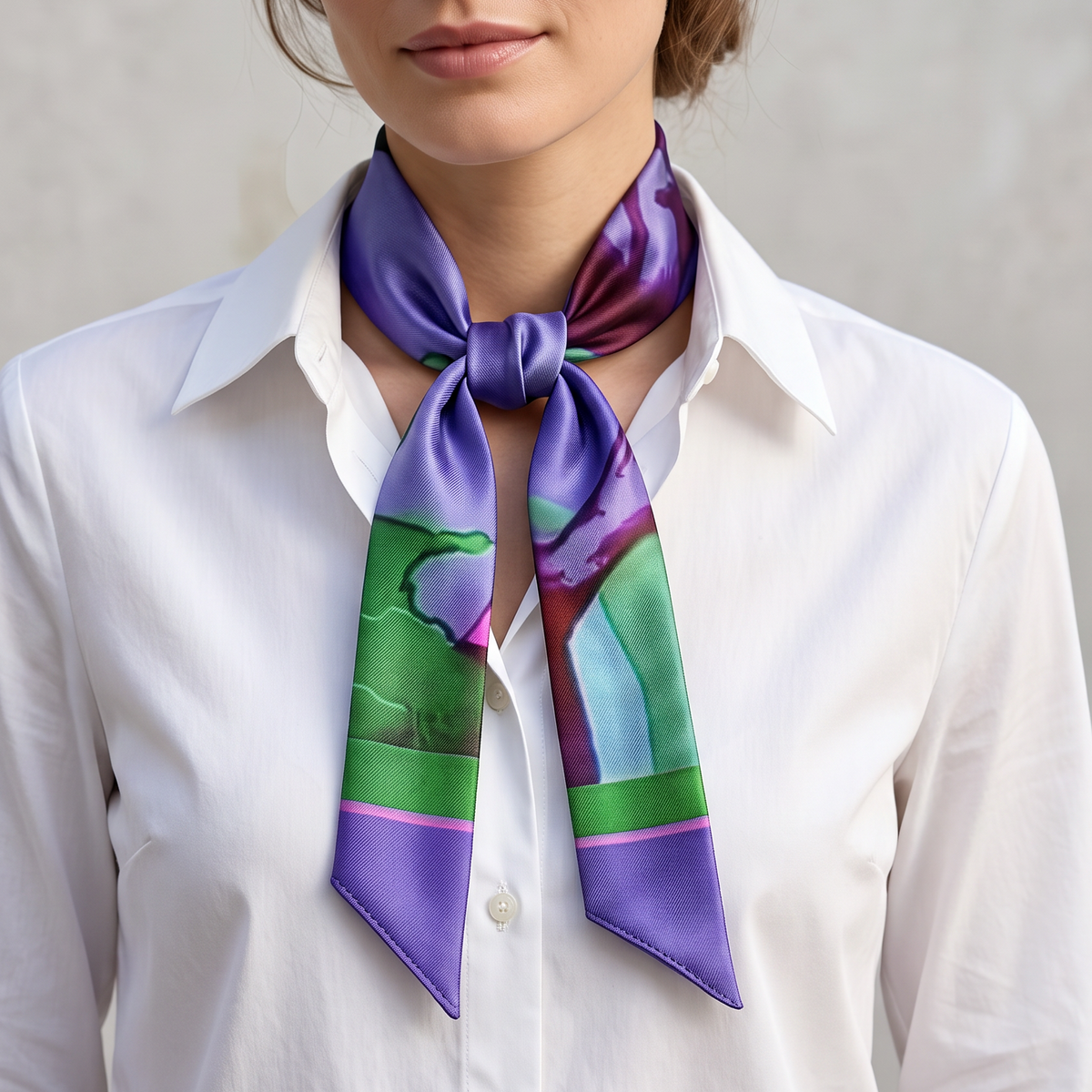 Navy Bloom: Twilly Scarf