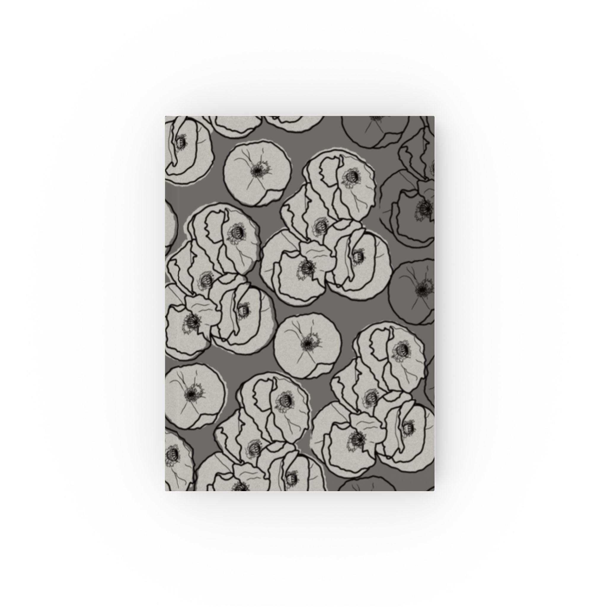 Grey Poppies: Hard Backed Notebook