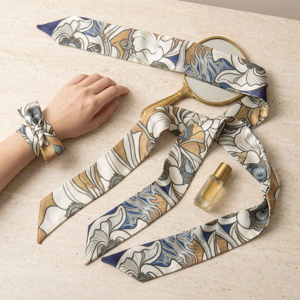 Nouveau Navy: Skinny Scarf