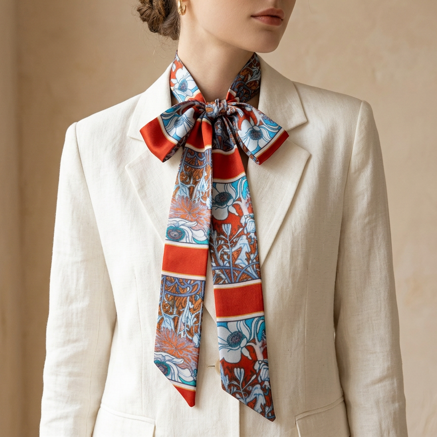 Nouveau Red: Skinny Scarf
