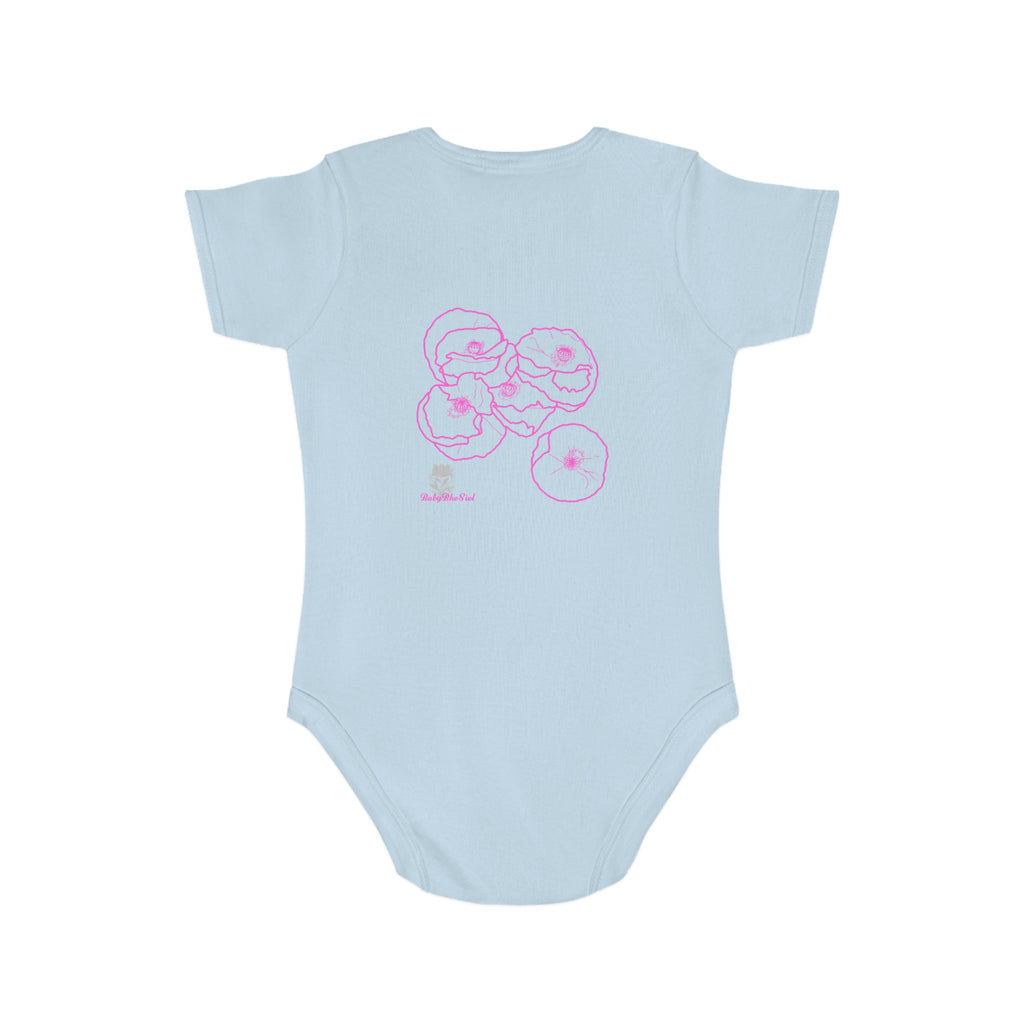 Pink Poppies: Short Sleeve Baby Bodysuit
