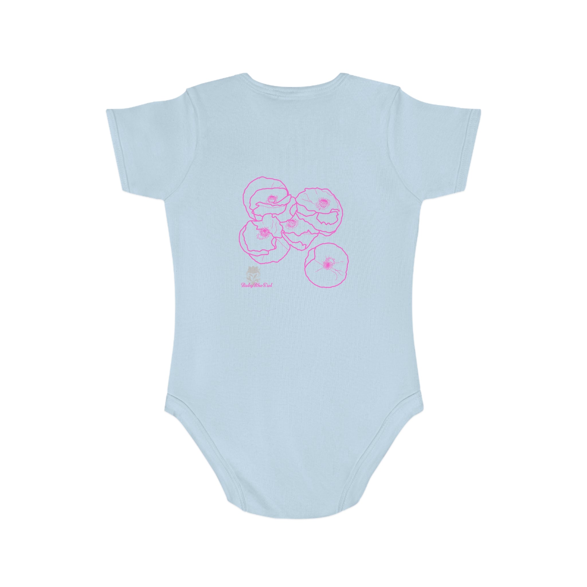 Pink Poppies: Short Sleeve Baby Bodysuit