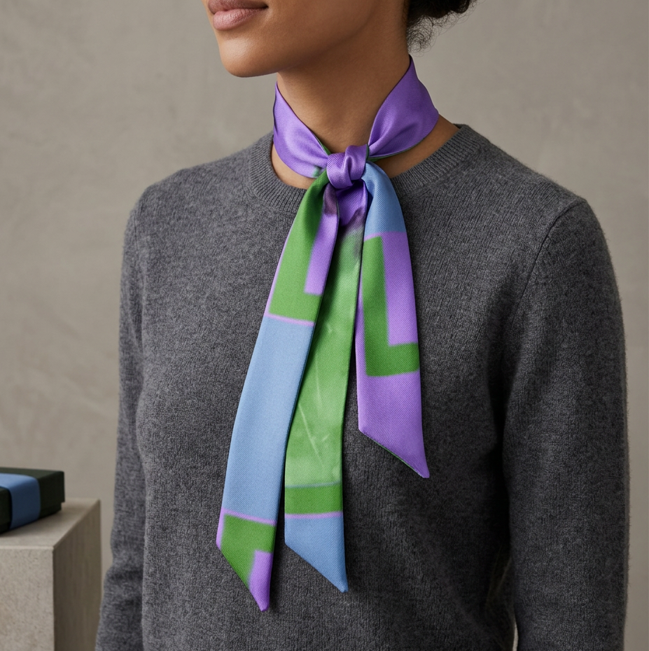 Sky Bloom: Skinny Scarf