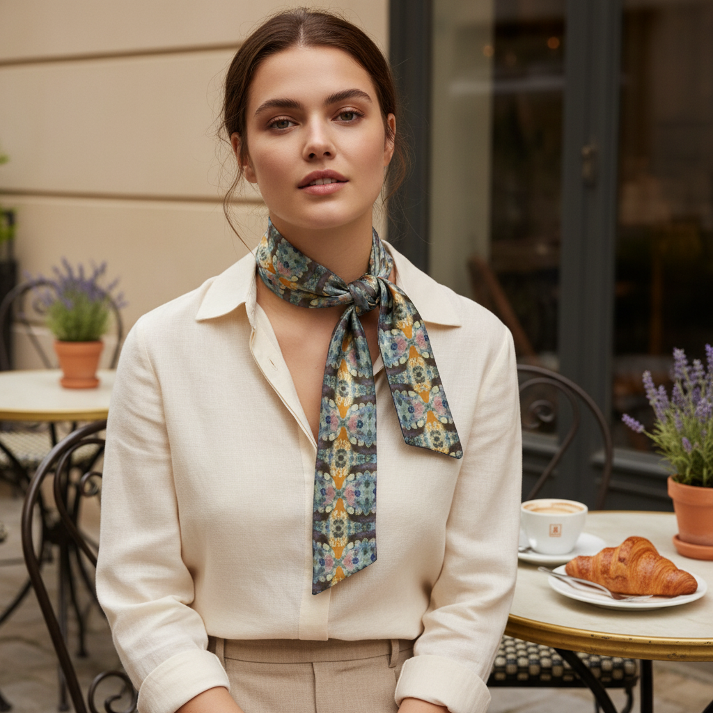 Tartan Hydrangea Buidhe: The Skinny Scarf