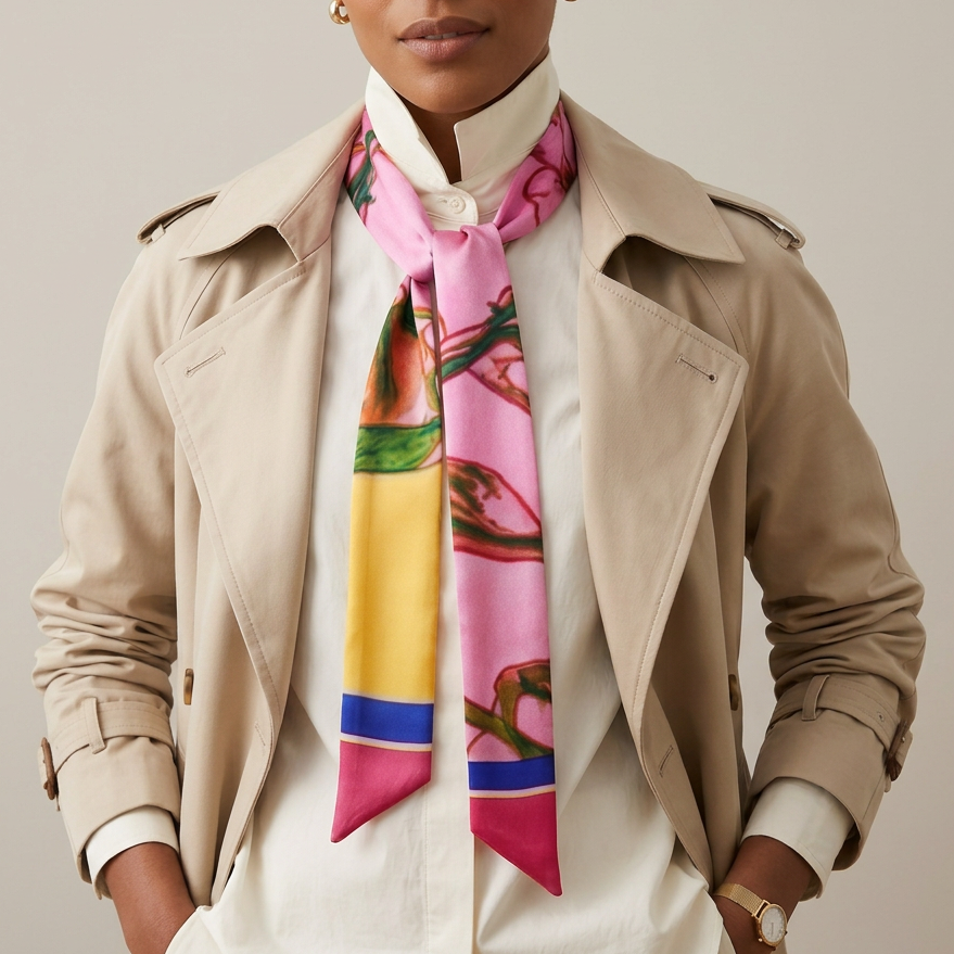 Magenta Bloom: Skinny Scarf