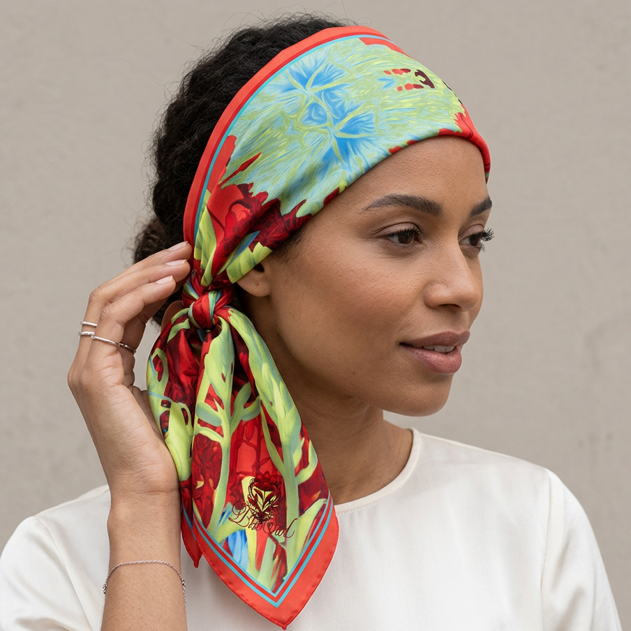 A’ ghrian Dearg: Square Scarf