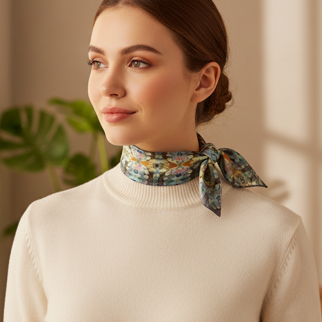 Tartan Hydrangea Buidhe: The Twilly Scarf