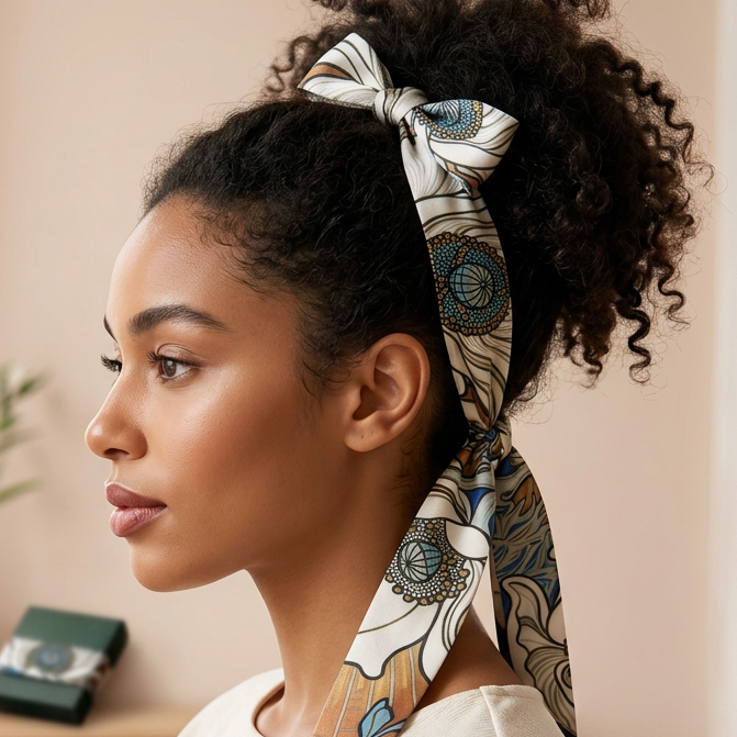Nouveau Navy: Skinny Scarf