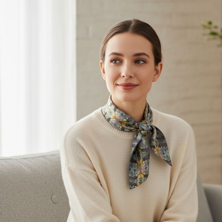 Tartan Hydrangea Buidhe: The Twilly Scarf