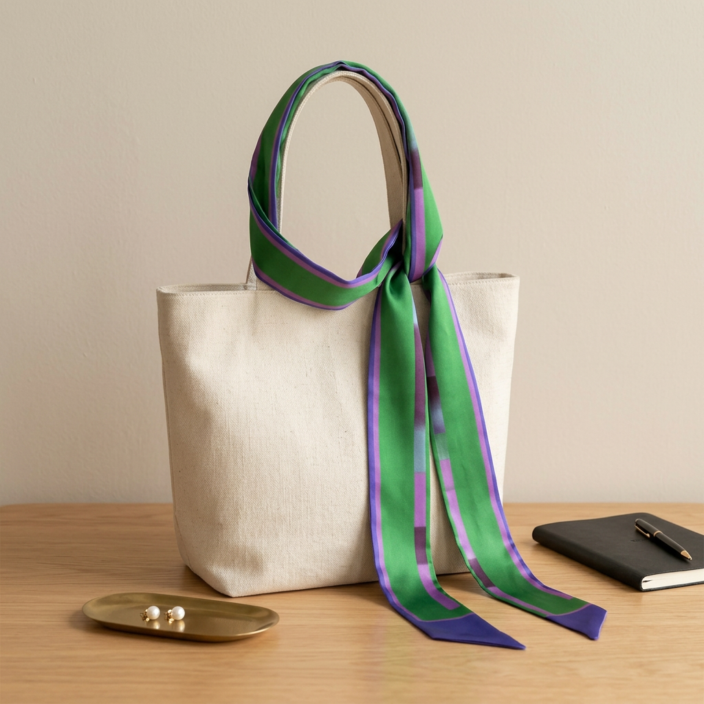 Navy Bloom: Skinny Scarf