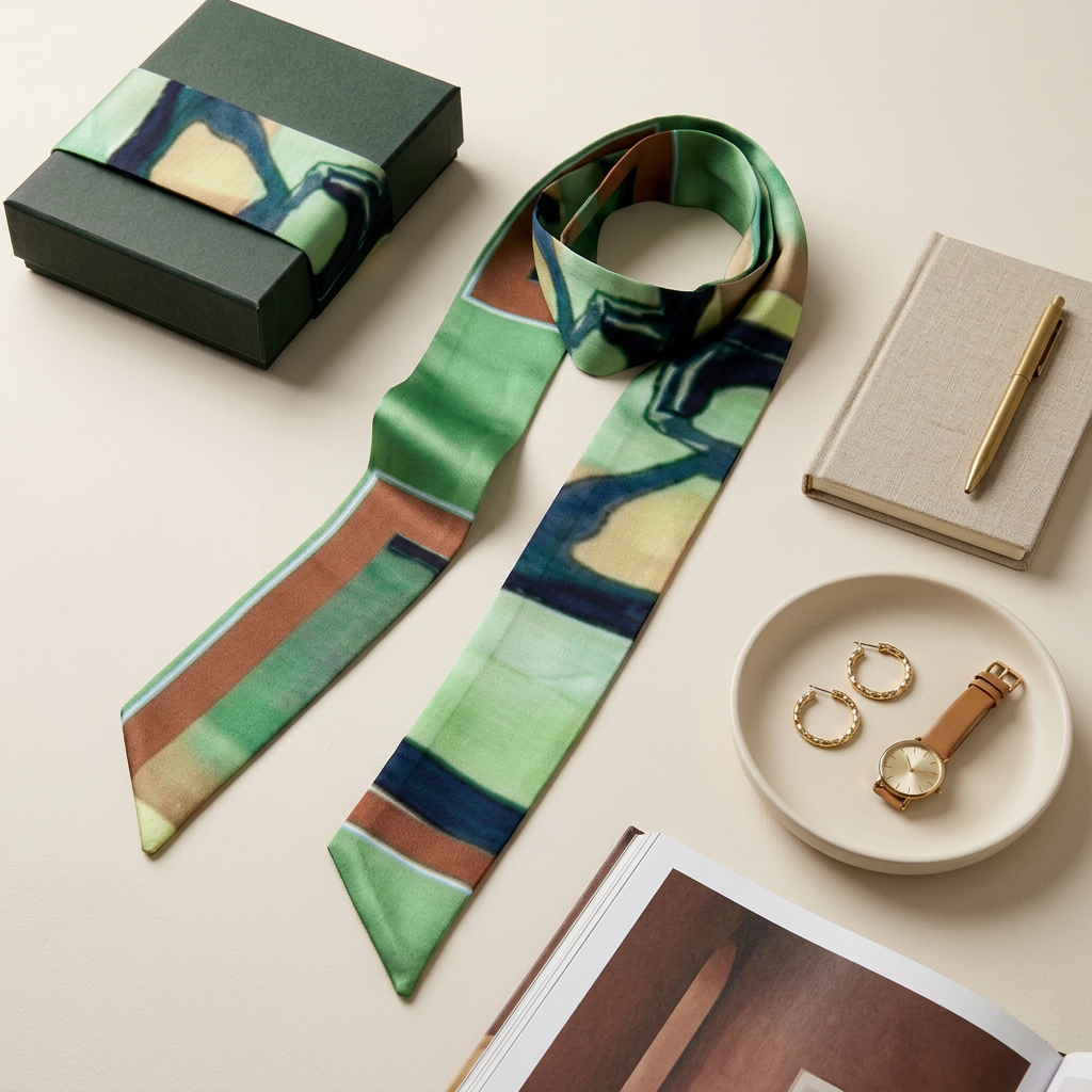 Mint Bloom: Skinny Scarf