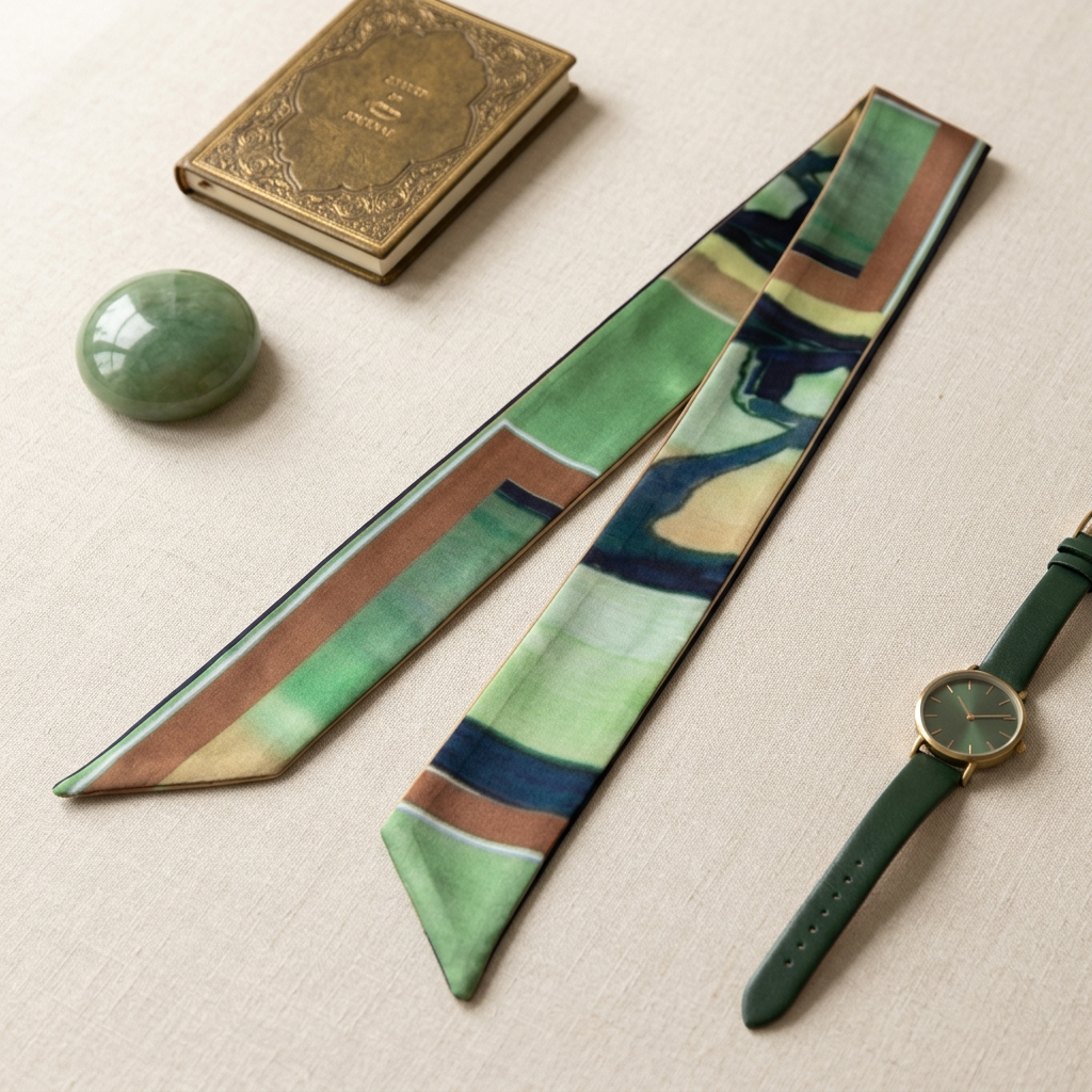 Mint Bloom: Skinny Scarf