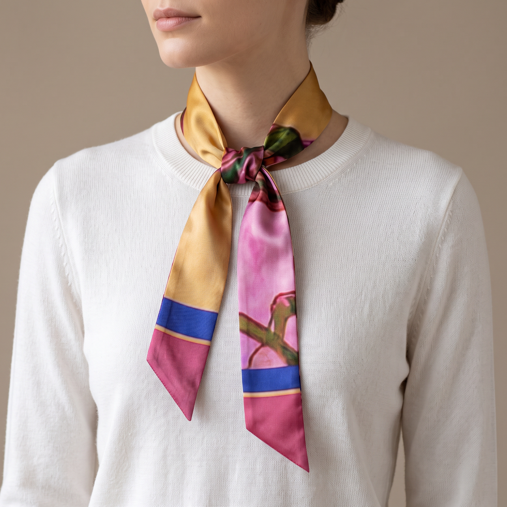 Magenta Bloom: Twilly Scarf