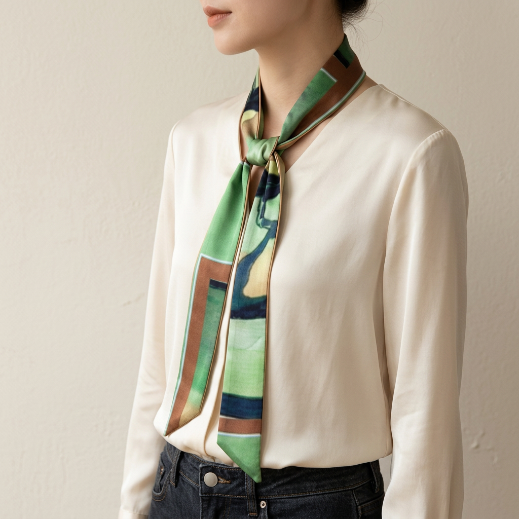 Mint Bloom: Skinny Scarf