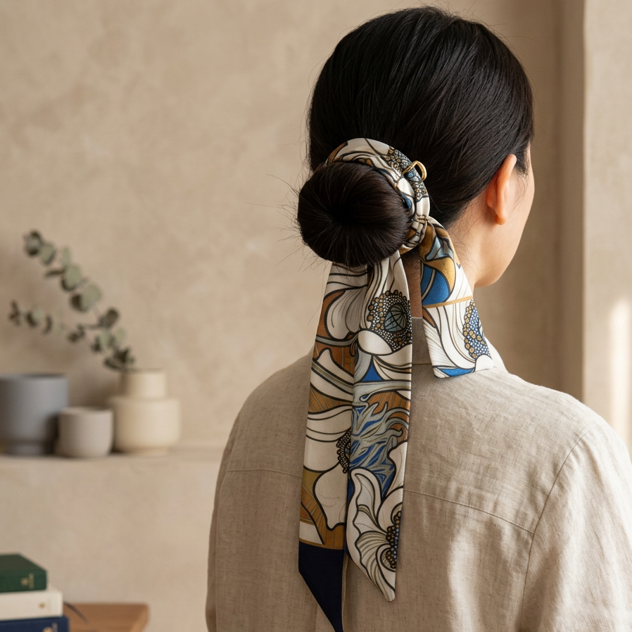 Nouveau Navy: Skinny Scarf