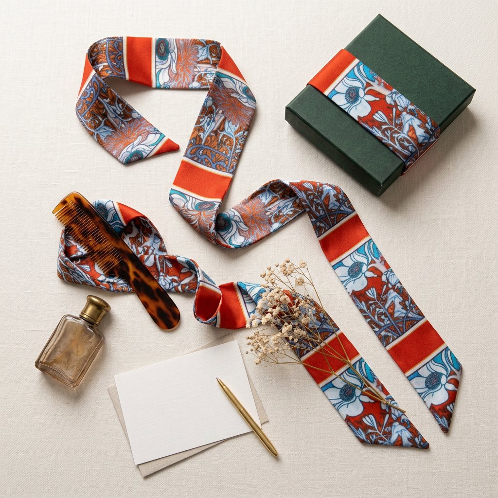 Nouveau Red: Skinny Scarf