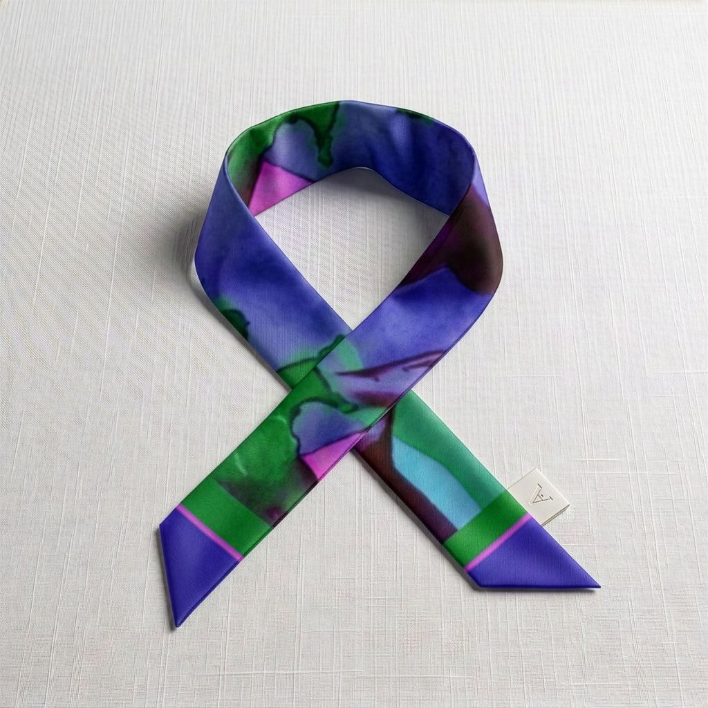 Navy Bloom: Twilly Scarf