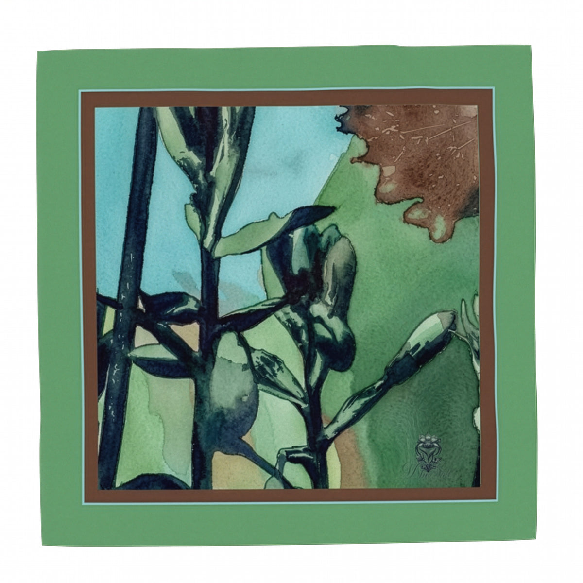 Mint Bloom: Square Scarf