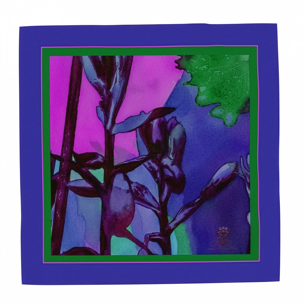 Navy Bloom: Square Scarf